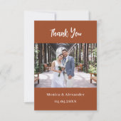 Carte de remerciements photo mariage de script ora (Devant)