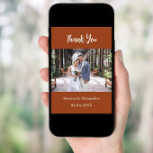 Carte de remerciements photo mariage de script ora