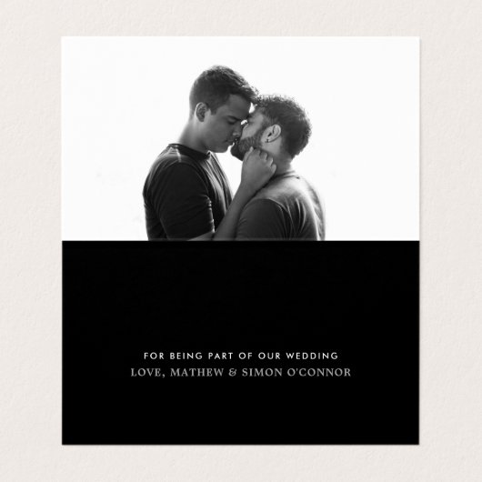 Carte de remerciements photo Mariage de script Sil (Intérieur déplié)