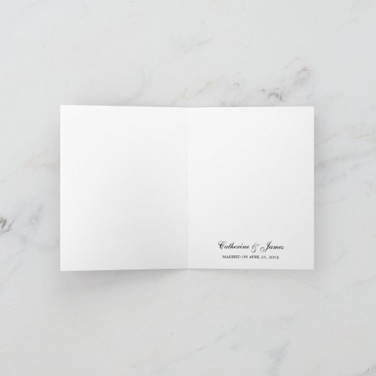 Carte de remerciements photo Mariage de script sim (Intérieur)