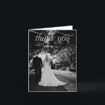 Carte de remerciements photo Mariage de script sim<br><div class="desc">Ce carte de remerciements de script simple montre que parfois moins est plus. Personnalisez-le avec votre photo préférée pour faire de cette carte de note une carte vraiment unique. Design © berryberrysweet.com</div>