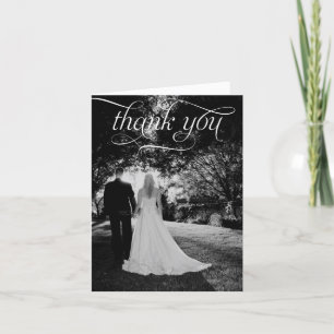 Carte de remerciements photo Mariage de script sim