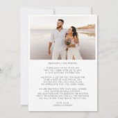 Carte de remerciements photo Mariage de script sim (Dos)