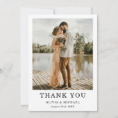 Carte de remerciements photo Mariage de script sim (Devant)