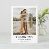 Carte de remerciements photo Mariage de script sim (Debout devant)