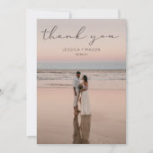 Carte de remerciements photo Mariage de script sim (Devant)