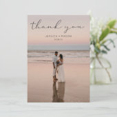 Carte de remerciements photo Mariage de script sim (Debout devant)