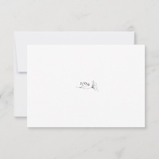 Carte De Remerciements Photo Mariage de script simple moderne (Dos)