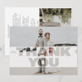 Carte de remerciements photo Mariage de superposit (Devant / Derrière)