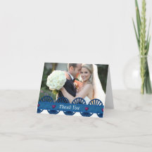 Carte de remerciements photo Mariage Denim