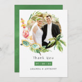 Carte De Remerciements Photo Mariage d'été (Devant / Derrière)