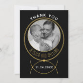 Carte De Remerciements Photo mariage d'inspiration bijouterie or (Devant)