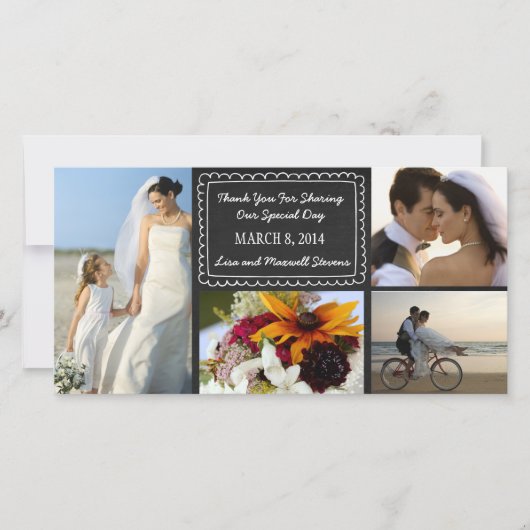 Carte de remerciements photo Mariage Doodboard (Devant)