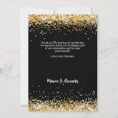 Carte de remerciements photo mariage en or noir (Dos)