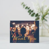 Carte de remerciements photo Mariage Faux Gold (Debout devant)