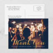 Carte de remerciements photo Mariage Faux Gold (Devant / Derrière)