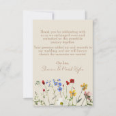 Carte de remerciements photo Mariage fleur sauvage (Devant)