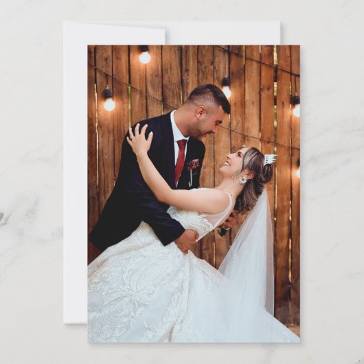 Carte De Remerciements Photo Mariage Fleur sauvage de lavande (Dos)