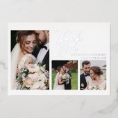 Carte de remerciements photo Mariage manuscrit (Recto)