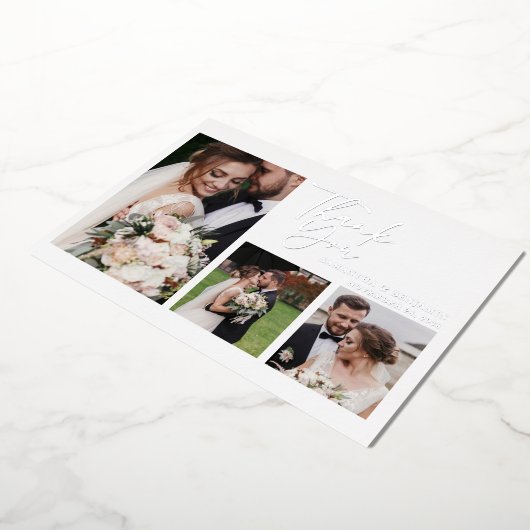 Carte de remerciements photo Mariage manuscrit (Rotation)