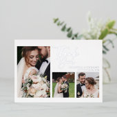 Carte de remerciements photo Mariage manuscrit (Debout devant)