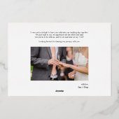 Carte de remerciements photo Mariage manuscrit (Verso)