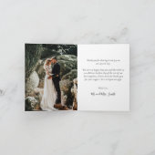 Carte de remerciements photo Mariage manuscrit (Intérieur)
