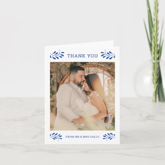 Carte de remerciements photo Mariage mexicain de P (Devant)