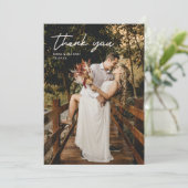 Carte de remerciements photo Mariage minimal (Debout devant)