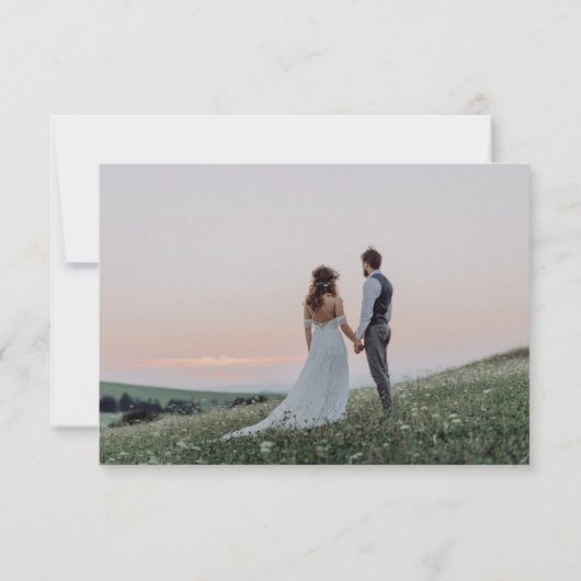 Carte De Remerciements Photo Mariage minimaliste (Dos)