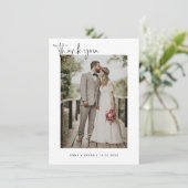 Carte De Remerciements Photo Mariage minimaliste (Debout devant)