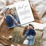 Carte de remerciements photo Mariage minimaliste d<br><div class="desc">Faites preuve de gratitude avec nos élégantes cartes de remerciement avec un script moderne et votre photo mariage préférée. Ces cartes offrent un design élégant et minimaliste qui complète parfaitement toute esthétique mariage. Personnalisez-les avec un message sincère d'appréciation pour transmettre vos remerciements à vos amis et à votre famille pour...</div>
