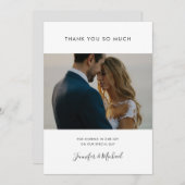 Carte De Remerciements Photo Mariage minimaliste simple (Devant / Derrière)