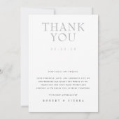 Carte De Remerciements Photo Mariage minimaliste simple (Dos)