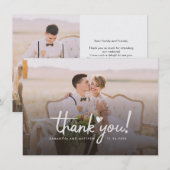 Carte de remerciements photo Mariage moderne (Devant / Derrière)