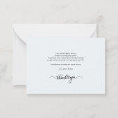 Carte de remerciements photo Mariage moderne (Dos)