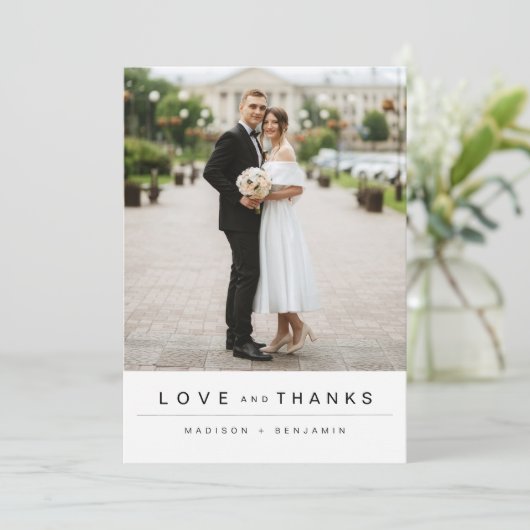 Carte de remerciements photo Mariage moderne (Debout devant)