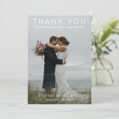 Carte De Remerciements Photo Mariage moderne Couple Vert (Debout devant)