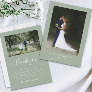 Carte De Remerciements Photo Mariage moderne simple