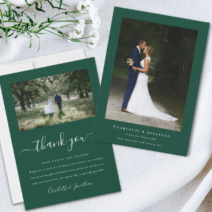 Carte De Remerciements Photo Mariage moderne simple