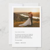 Carte De Remerciements Photo Mariage moderne simple (Dos)