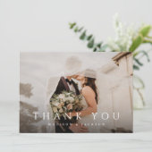 Carte De Remerciements Photo Mariage moderne simple et élégante (Debout devant)