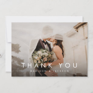 Carte De Remerciements Photo Mariage moderne simple et élégante