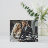 Carte de remerciements photo Mariage moto moderne (Debout devant)