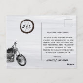 Carte de remerciements photo Mariage moto moderne (Dos)