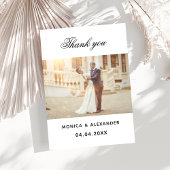 Carte de remerciements photo mariage noir blanc