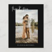 Carte de remerciements photo Mariage noir budget (Devant)