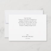 Carte De Remerciements Photo mariage noir et blanc Moderne 2B (Dos)