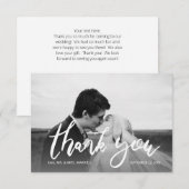 Carte De Remerciements Photo mariage noir et blanc Moderne 2B (Devant / Derrière)