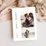 Carte de remerciements photo mariage | Photo Boho<br><div class="desc">Express votre gratitude avec notre carte de remerciements photo mariage moderne | photo de boho arch. Cet élégant carte de remerciements de mariage comprend deux collages photo et un design noir et blanc intemporel,  parfait pour transmettre vos remerciements.</div>